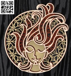 Layered Virgo zodiac E0016607 file cdr and dxf free vector download for laser cut