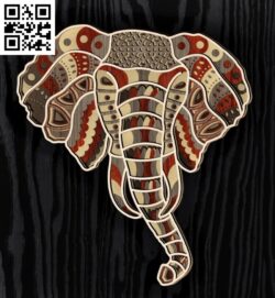 Layered elephant E0016383 file cdr and dxf free vector download for laser cut