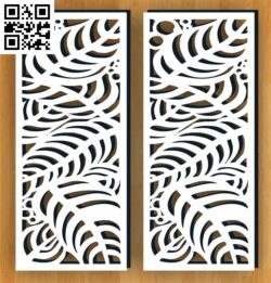 Leaf pattern G0000265 file cdr and dxf free vector download for CNC cut