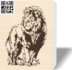 Lion on the grass G0000357 file cdr and dxf free vector download for CNC cut