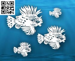 Lionfish with sharp thorns G0000328 file cdr and dxf free vector download for CNC cut