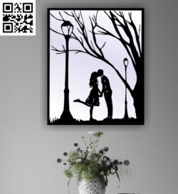 Love in the park G0000226 file cdr and dxf free vector download for CNC cut