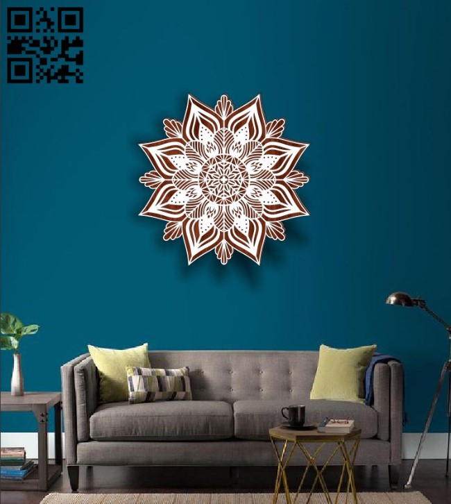 Mandala E0016561 file pdf free vector download for laser cut plasma