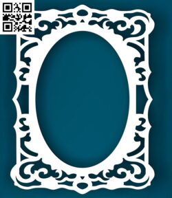 Mirror frame is rectangular G000387 file cdr and dxf free vector download for CNC cut