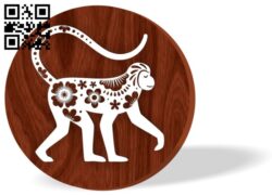 Monkey zodiac year E0016532 file pdf free vector download for laser cut