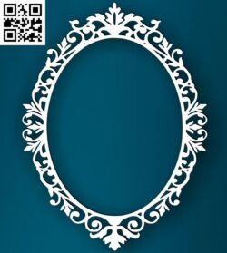 Ornate Oval Frame Wall G0000377 file cdr and dxf free vector download for CNC cut