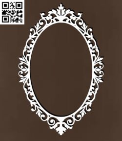 Ornate Oval Frame Wall G0000260 file cdr and dxf free vector download for CNC cut