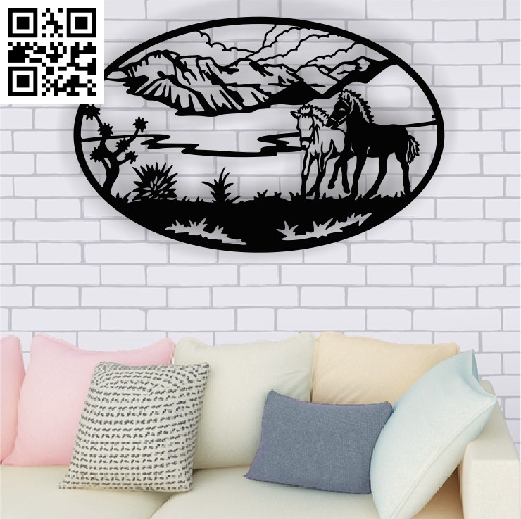Oval Ponies G0000431 file cdr and dxf free vector download for CNC cut 5 Oval Ponies