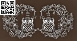 Owl with the moon G0000310 file cdr and dxf free vector download for CNC cut