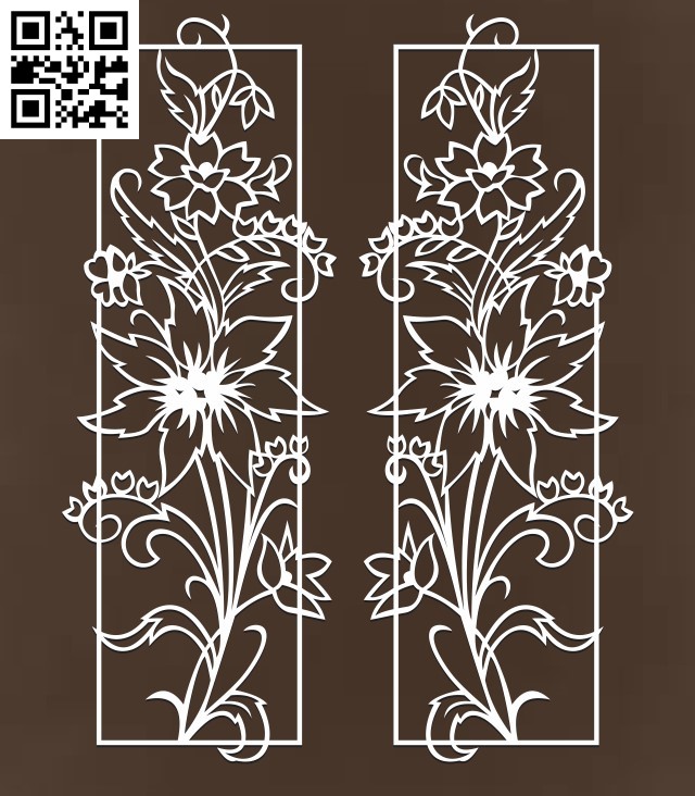 Panno Tsvety Vert G000205 file cdr and dxf free vector download for CNC cut 5 Panno Tsvety Vert