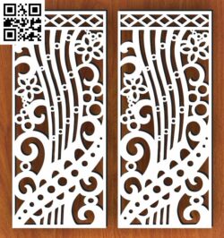 Patterned partition G0000382 file cdr and dxf free vector download for CNC cut