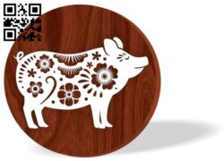 Pig zodiac year E0016535 file pdf free vector download for laser cut