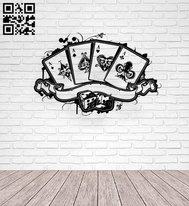 Poker cards E0016562 file pdf free vector download for laser cut