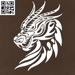 Prehistoric dragon head G0000368 file cdr and dxf free vector download for CNC cut