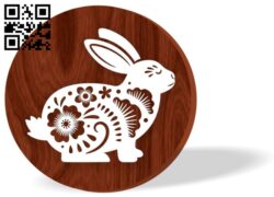 Rabbit zodiac E0016527 file pdf free vector download for laser cut