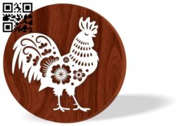 Rooster zodiac year E0016533 file pdf free vector download for laser cut