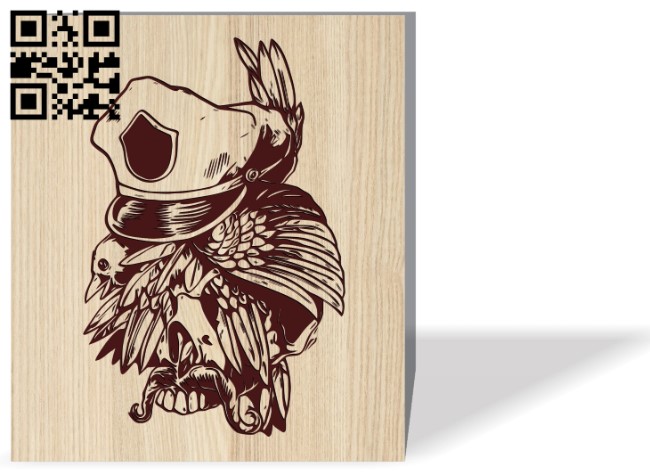 Skull E0016519 file pdf free vector download for laser engraving machine