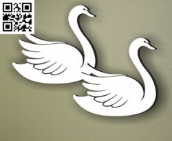 Swan stencil G0000313 file cdr and dxf free vector download for CNC cut