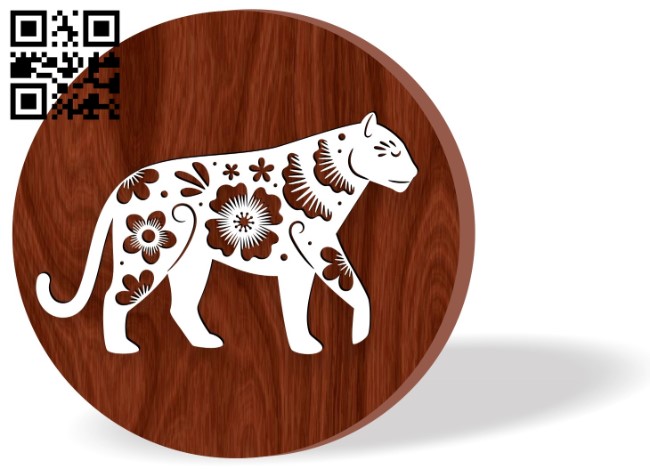 Tiger zodiac E0016526 file pdf free vector download for laser cut