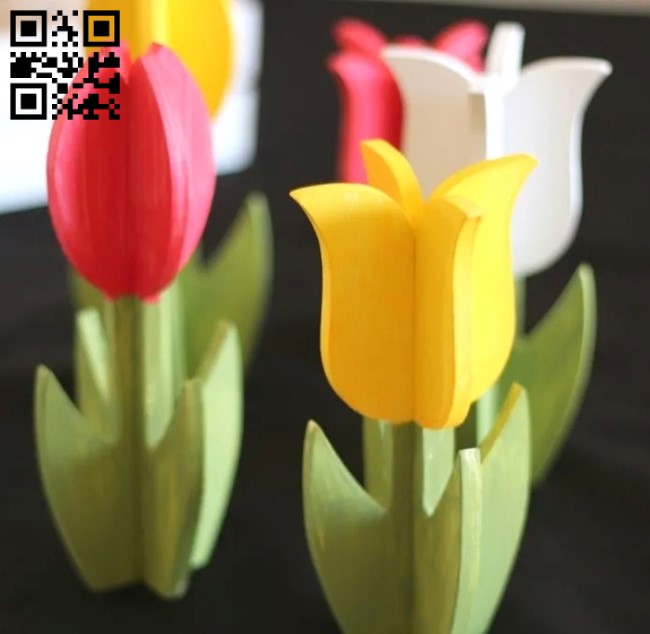 Tulips E0016476 file pdf free vector download for laser cut
