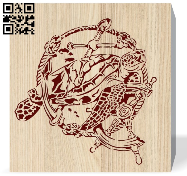 Turtle E0016488 file pdf free vector download for laser engraving machine