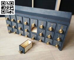 Twenty four compartments box E0016494 file pdf free vector download for laser cut