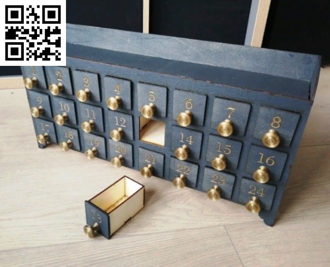 Twenty four compartments box E0016494 file pdf free vector download for laser cut 5 Twenty four compartments box E0016494 file pdf free vector download for laser cut