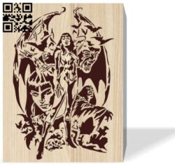 Vampirella E0016490 file pdf free vector download for laser engraving machine