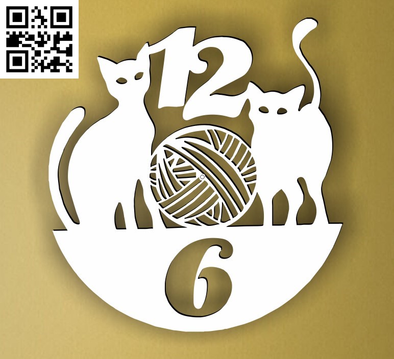 Wall clock featuring two cats