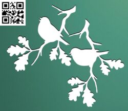 Weaverbird on tree branches G0000360 file cdr and dxf free vector download for CNC cut
