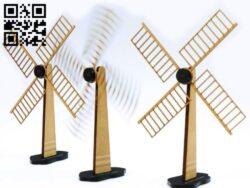 Wind mill E0016553 file pdf free vector download for laser cut