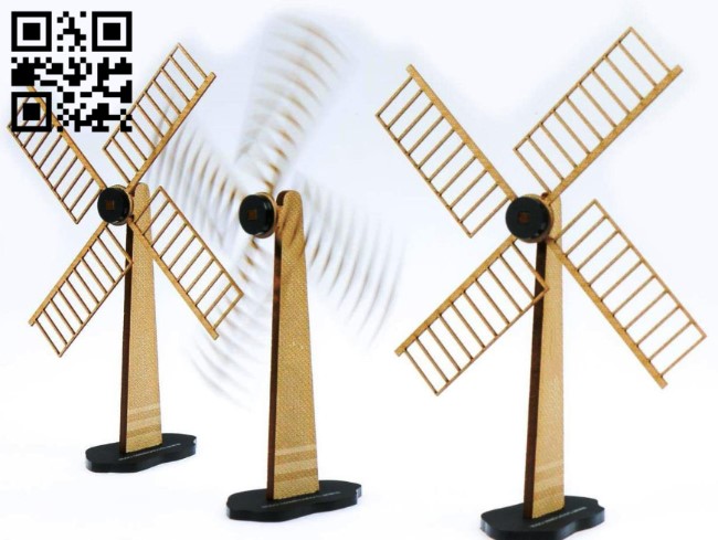 Wind mill E0016553 file pdf free vector download for laser cut