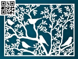 Birds on the tree G0000455 file cdr and dxf free vector download for CNC cut