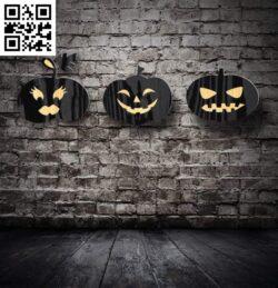 Halloween pumpkin E0016856 file cdr and dxf free vector download for laser cut