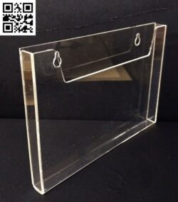 Acrylic shelf for A4 wall flyers CU0030030 file PDF free vector download for Laser cut cnc