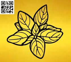 Basil Herb Plant Wall G0000533 file cdr and dxf free vector download for CNC cut