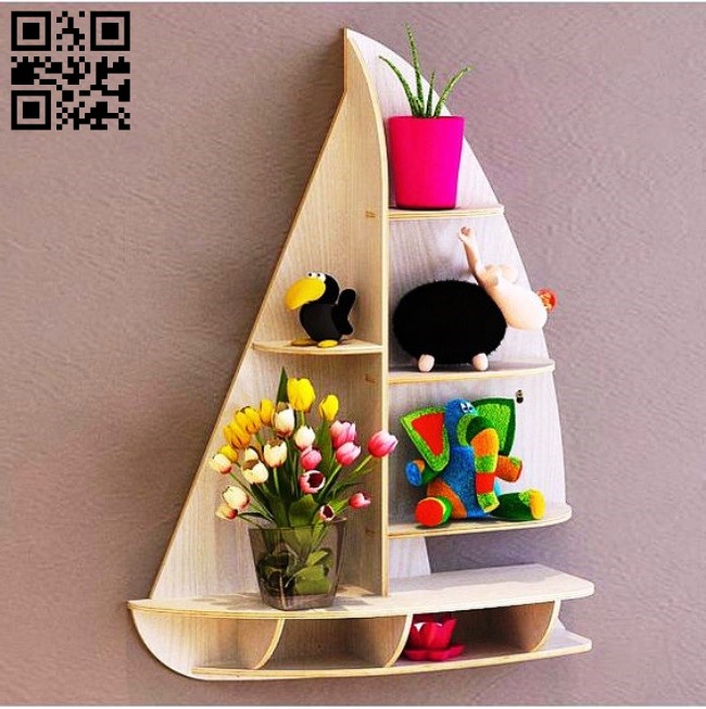 Boat shelf E0016750 file pdf free vector download for laser cut