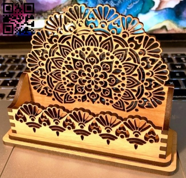 Business card holder E0016719 file pdf free vector download for laser cut