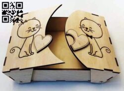 Cat box E0016828 file cdr and dxf free vector download for laser cut