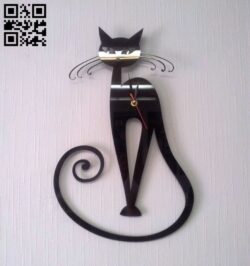 Cat clock E0016859 file cdr and dxf free vector download for laser cut