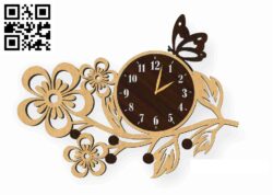Clock Flower G0000666 file cdr and dxf free vector download for Laser cut CNC