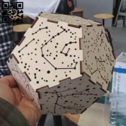 Dodecahedron  E0016673 file cdr and dxf free vector download for laser cut