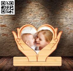 Familly photo frame E0016708 file cdr and dxf free vector download for laser cut