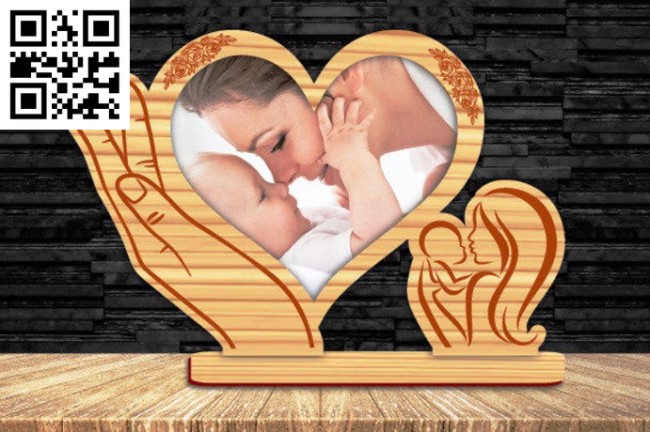 Family photo frame E0016692 file cdr and dxf free vector download for laser cut