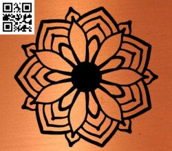 Flower mandala G0000655 file cdr and dxf free vector download for Laser cut CNC