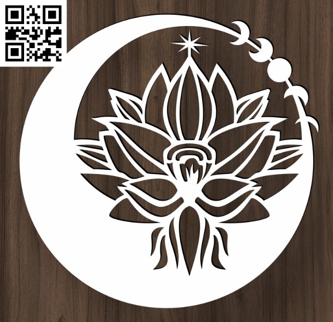 Flower on the moon E0016619 file pdf free vector download for laser cut plasma