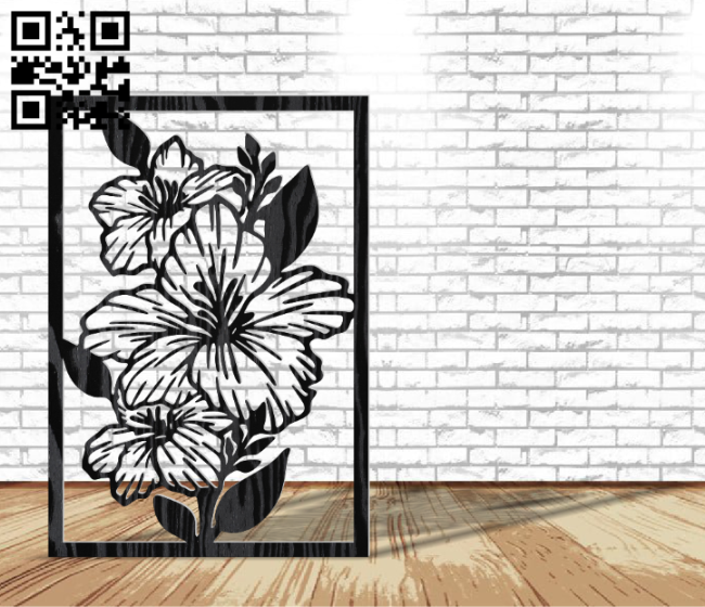 Flower panel E0016760 file pdf free vector download for laser cut plasma