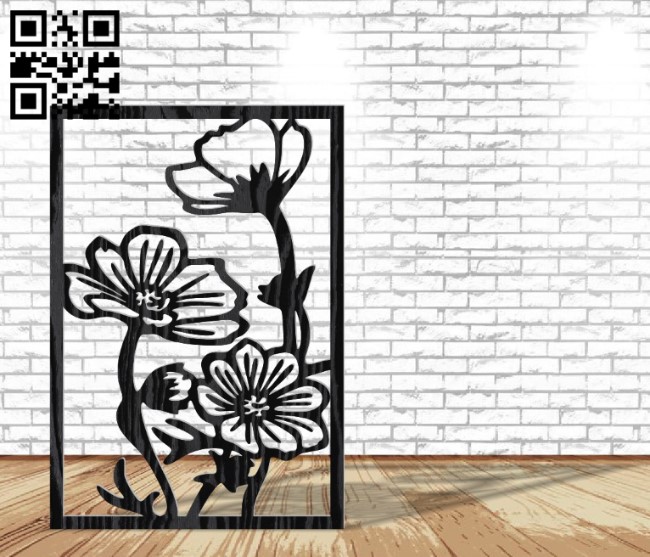 Flowers panel E0016797 file cdr and dxf free vector download for laser cut plasma