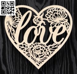 Heart E0016711 file cdr and dxf free vector download for laser cut
