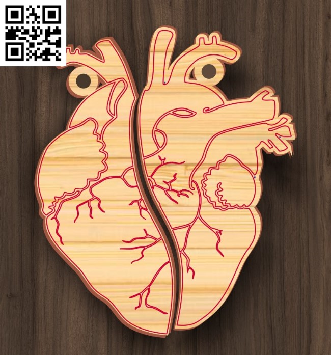 Heart keychain E0016731 file pdf free vector download for laser cut